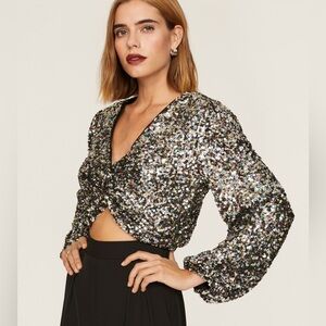 ASTR XS sequin crop top